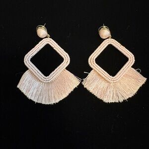 Elegant Pink Tassel Earrings